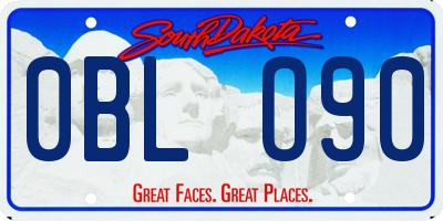 SD license plate 0BLO90
