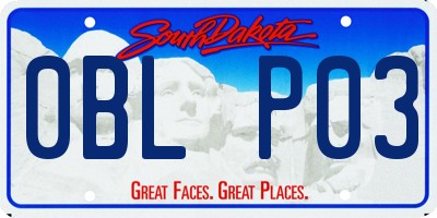 SD license plate 0BLP03