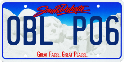 SD license plate 0BLP06