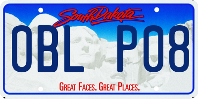 SD license plate 0BLP08