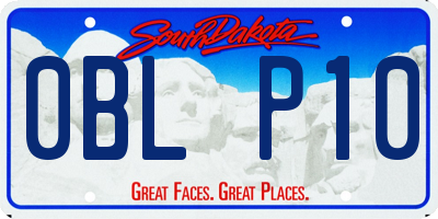 SD license plate 0BLP10