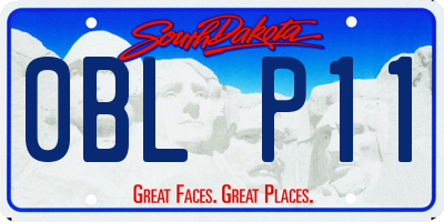 SD license plate 0BLP11