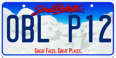 SD license plate 0BLP12