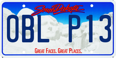 SD license plate 0BLP13