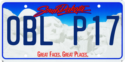 SD license plate 0BLP17