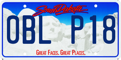 SD license plate 0BLP18