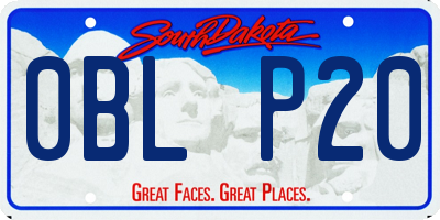 SD license plate 0BLP20