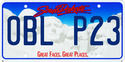 SD license plate 0BLP23