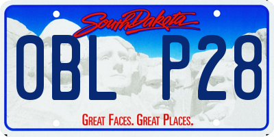 SD license plate 0BLP28
