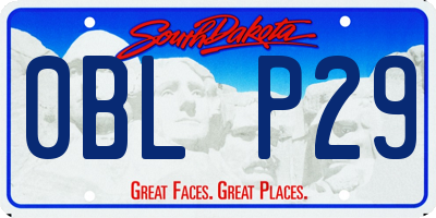 SD license plate 0BLP29