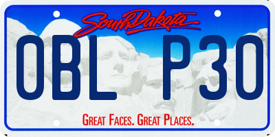 SD license plate 0BLP30