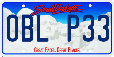 SD license plate 0BLP33