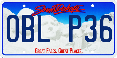 SD license plate 0BLP36