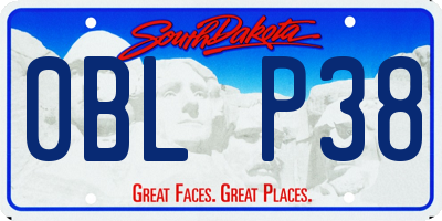 SD license plate 0BLP38