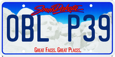 SD license plate 0BLP39