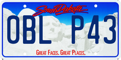 SD license plate 0BLP43