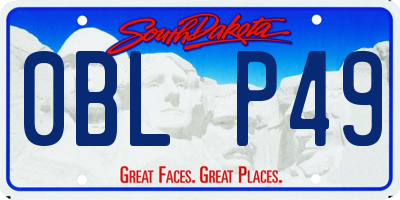 SD license plate 0BLP49