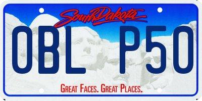 SD license plate 0BLP50