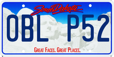 SD license plate 0BLP52