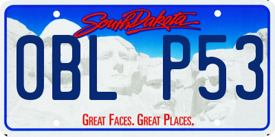SD license plate 0BLP53