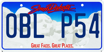 SD license plate 0BLP54