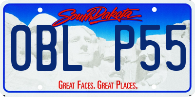 SD license plate 0BLP55