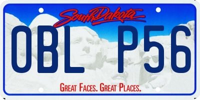 SD license plate 0BLP56