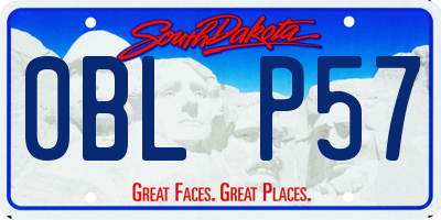SD license plate 0BLP57
