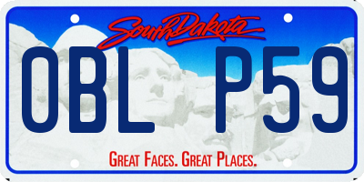 SD license plate 0BLP59