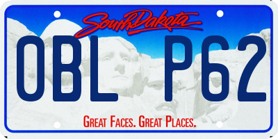 SD license plate 0BLP62