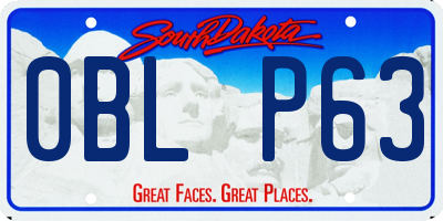 SD license plate 0BLP63