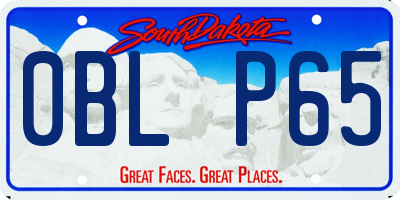 SD license plate 0BLP65