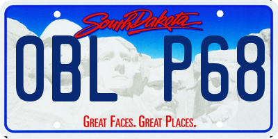 SD license plate 0BLP68