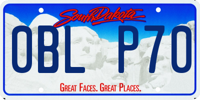 SD license plate 0BLP70