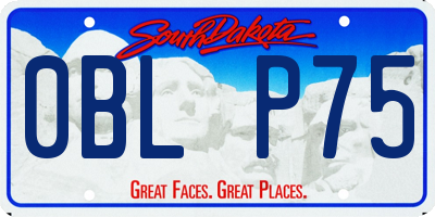 SD license plate 0BLP75