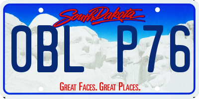 SD license plate 0BLP76