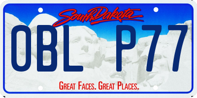 SD license plate 0BLP77