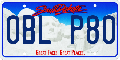 SD license plate 0BLP80