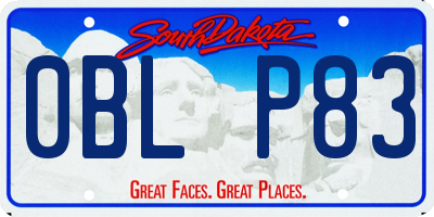 SD license plate 0BLP83