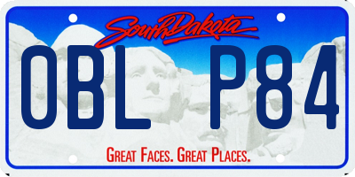 SD license plate 0BLP84