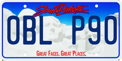 SD license plate 0BLP90