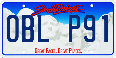 SD license plate 0BLP91