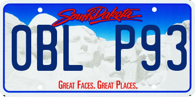 SD license plate 0BLP93