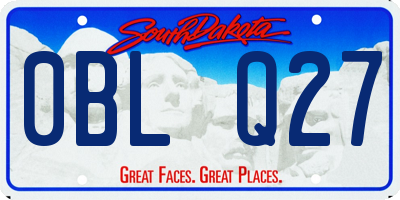 SD license plate 0BLQ27