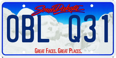 SD license plate 0BLQ31
