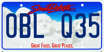 SD license plate 0BLQ35
