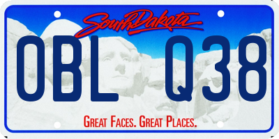 SD license plate 0BLQ38