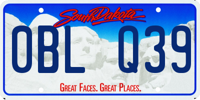 SD license plate 0BLQ39