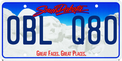 SD license plate 0BLQ80