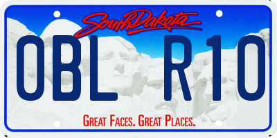 SD license plate 0BLR10